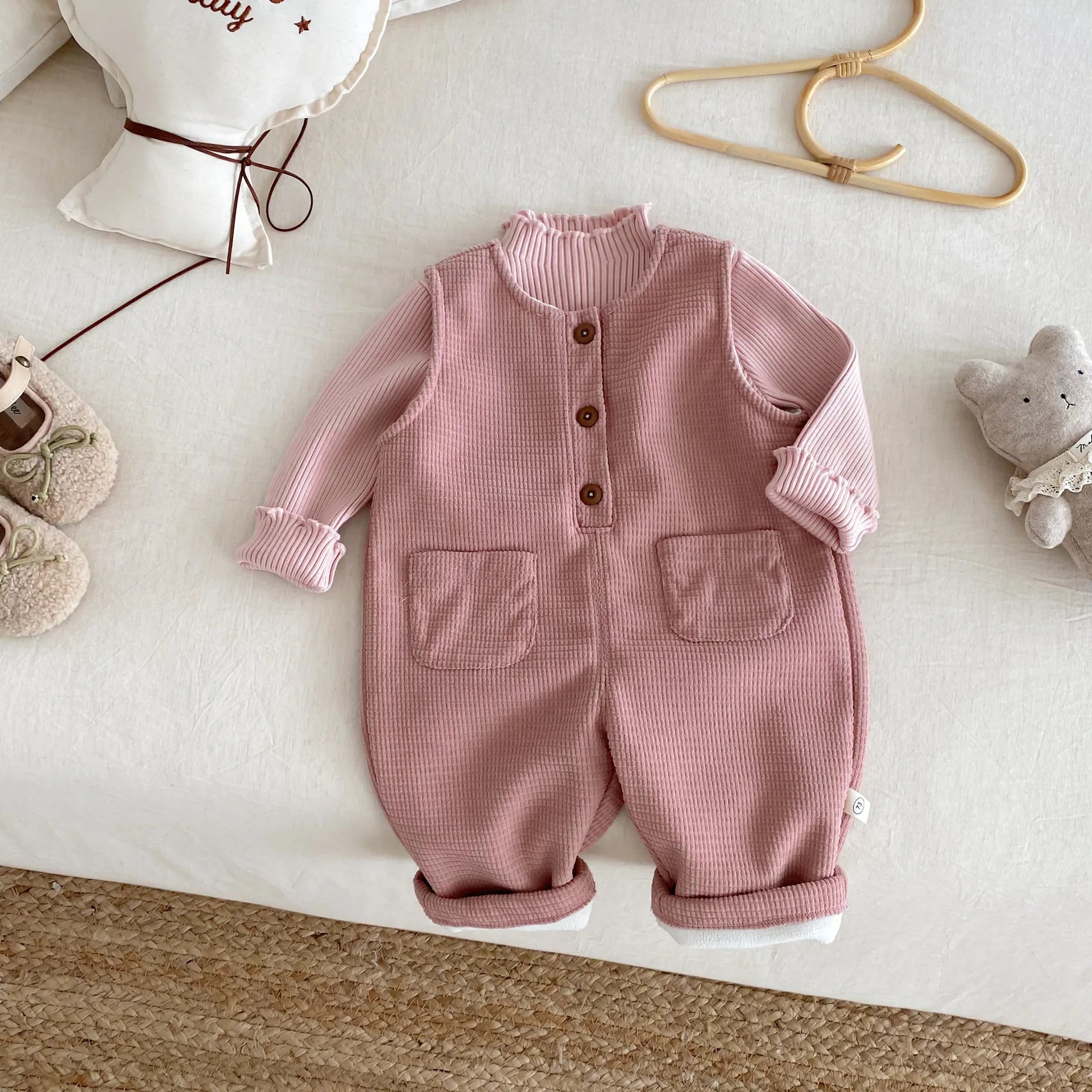 Children's Velvet Overalls 0-5 Years Old Winter Korean Children's Clothing Boys' Fashionable Casual Pants Girls' Pants