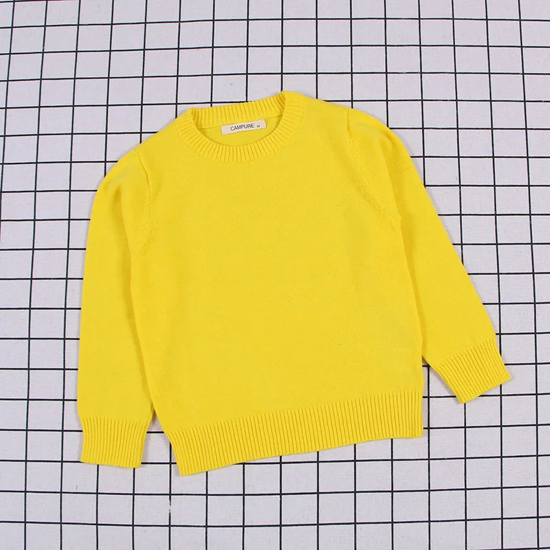 Autumn Kids Baby Boys Girls Pullover Sweaters Casual Baby Boys Girls Long Sleeve Sweaters Candy Color Knit Children's Sweaters