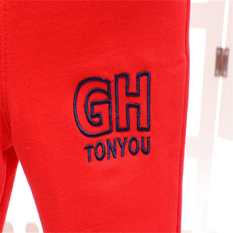 Autumn toddler boy 5th coat loose suit printed cotton long sleeve+printed V-neck letter zipper coat+casual sweatpants 3Pcs suit