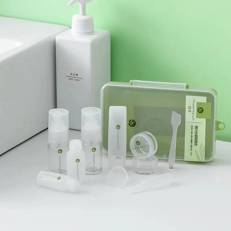10PCS Travel Cosmetic Dispenser Bottle Set Portable Cosmetic Skincare Empty Bottle Portable Spray Bottle For Airplane