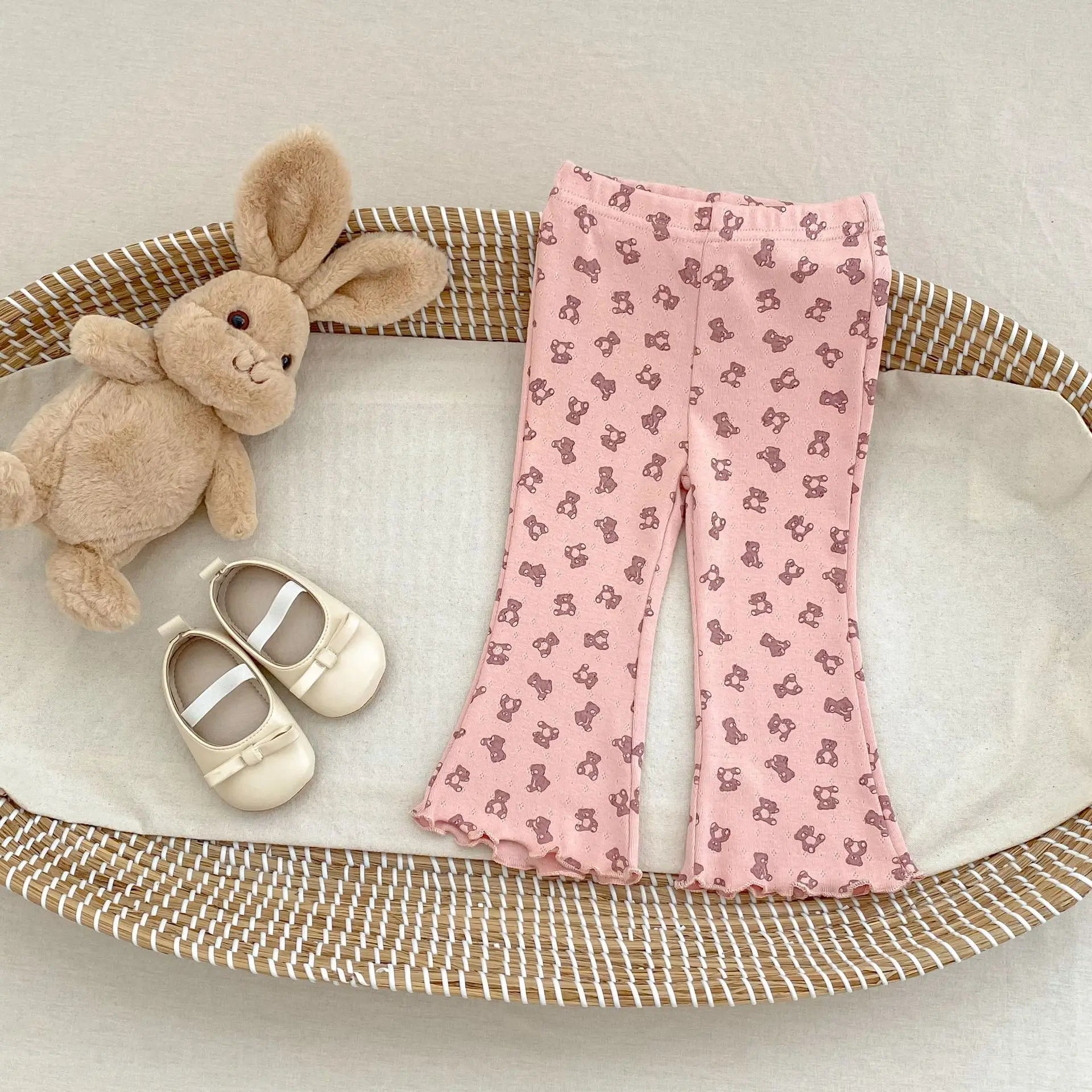 2025 New Korean Version Autumn Baby Girl Floral Micro Print Baby Leggings Baby Mosquito Proof Pants