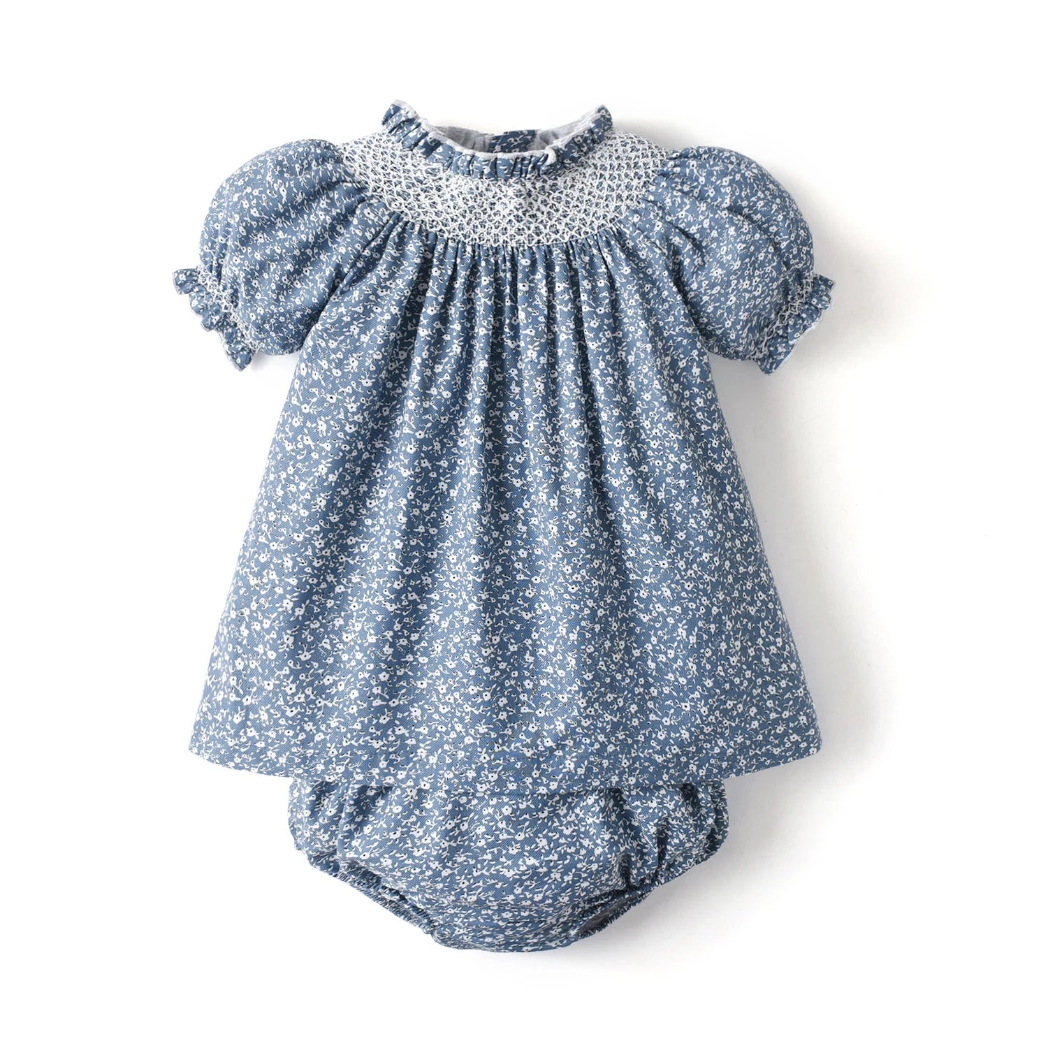 Baby Girls Smocking clothes Set Infant Shirt with Skirts 2024 Boutique Clothing Children Floral Suit