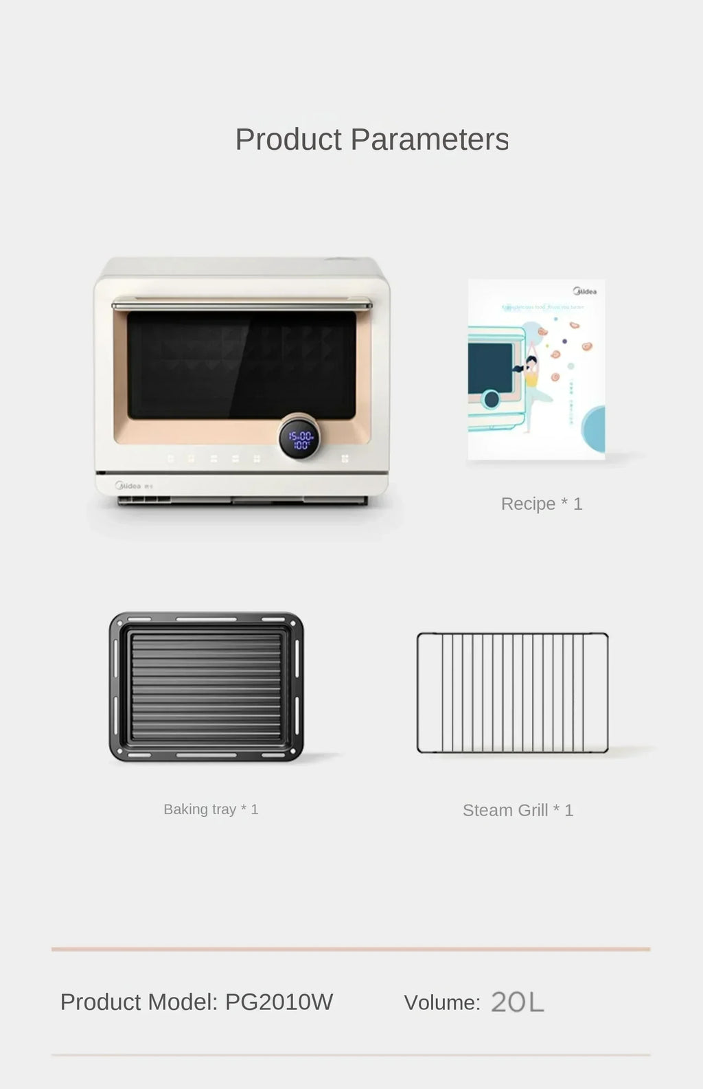 220V Midea Micro Steaming and Baking Integrated Household Intelligent Multi functional Variable Frequency Microwave Oven AD