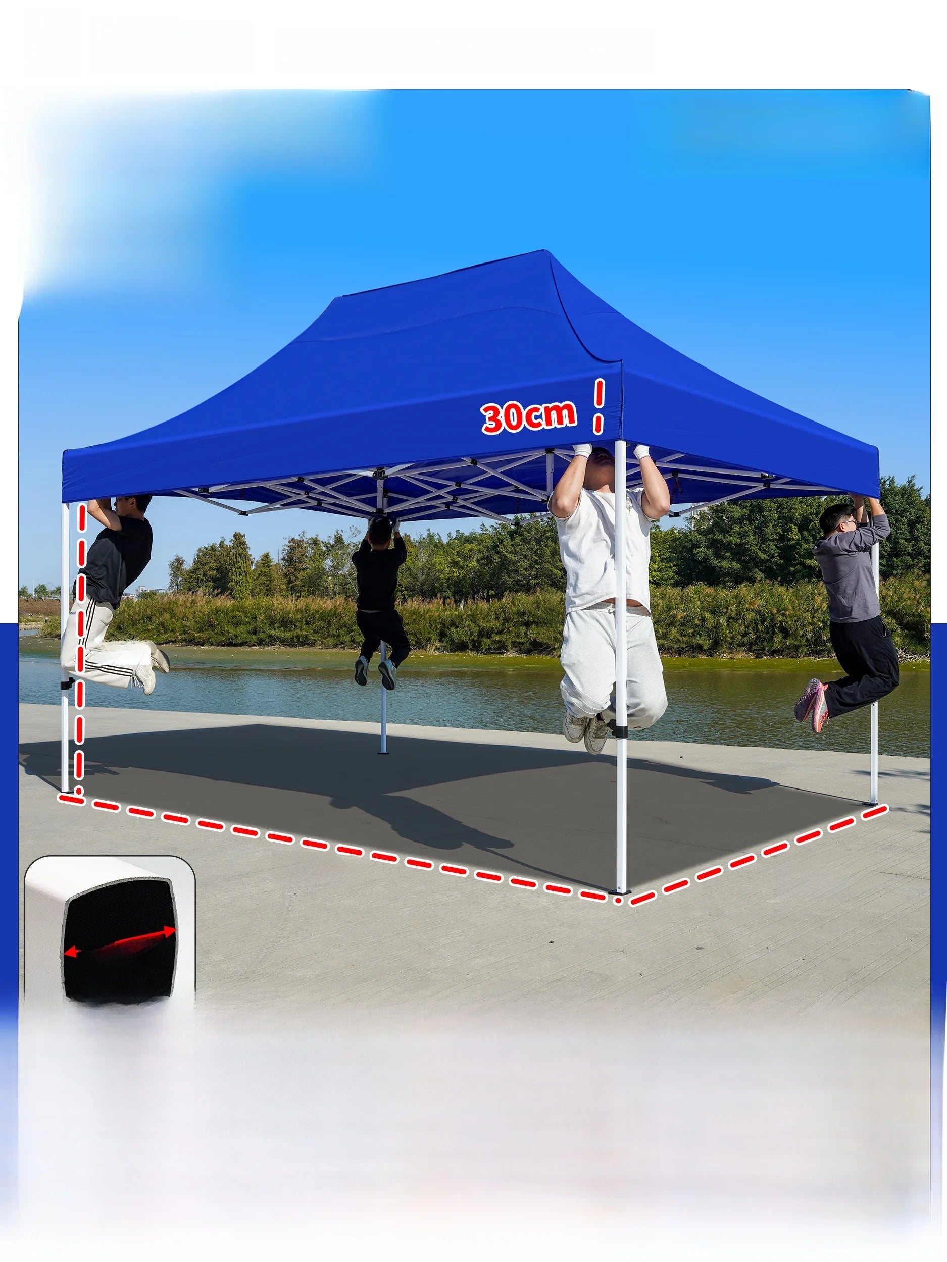 Thiened Four-Legged 3x6 Meters Tent Outdoor Rain And Sun elter Stall Special Outdoor Cam Travel Supplies Canopy