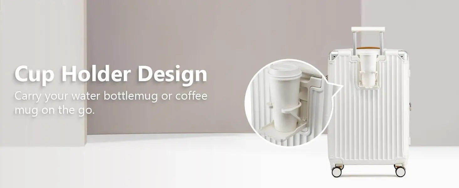 Joyway 20 inch Single Luggage Suitcase, Expandable Lightweight Durable, with Cup Holder, TSA Lock, Spinner Wheels