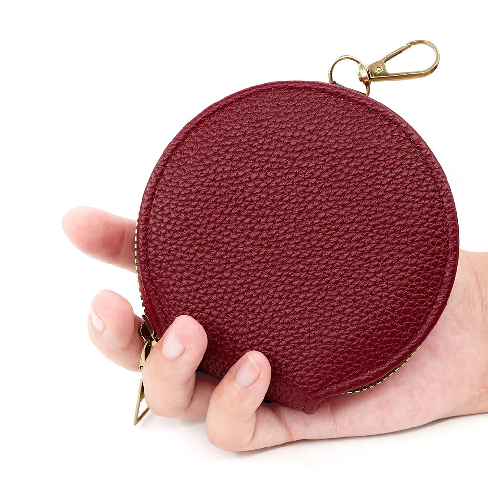 New High Quality Women's Zipper Wallet Portable Round Mini Card Bag Female Coin Pocket Key Bag Credit Card Holder Women's Purses