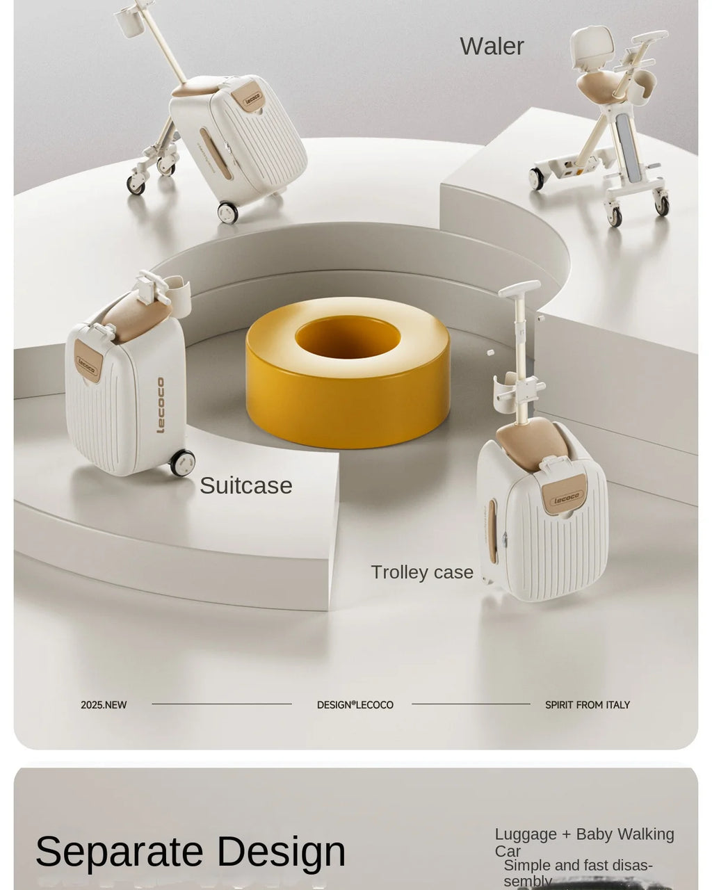 2-in-1 Detachable Trolley Pushchair Travel Suitcase 2025 New suitcase for children can Sit 20 inch carrier Ride on Luggage