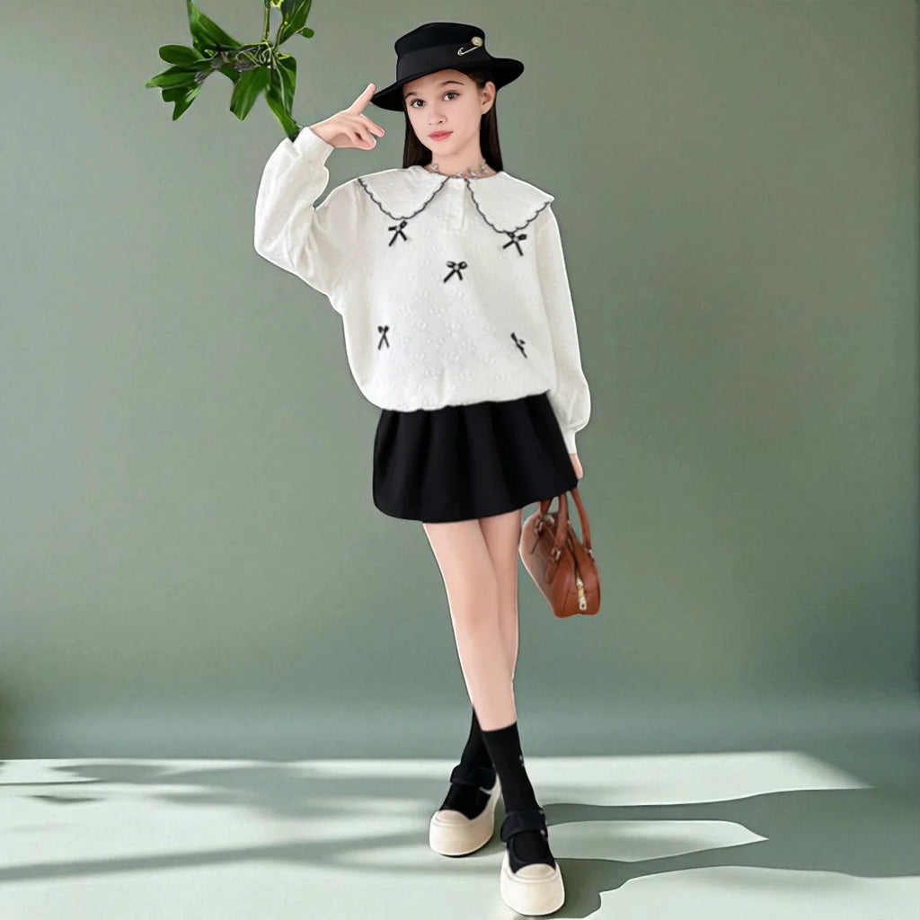 Girls Sweatshirt Kids Pullover Long Sleeve Tops Toddler Girl Clothes Long Sleeve Shirts Baby Outfits Back to School 6 8 10 12 T