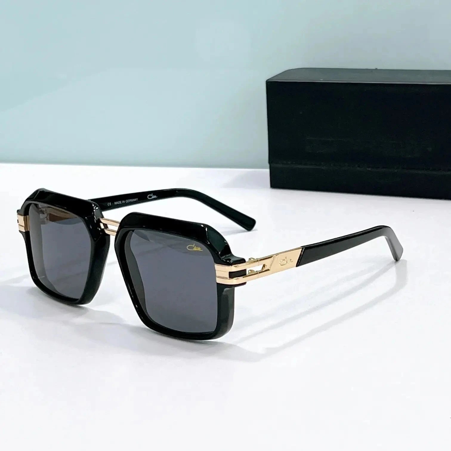 Original ACAZAL MOD60043 Trendy Square Red Alloy+Acetate Frame Men Sunglasses Top Quality Luxury Designer Women Couple Eyewear