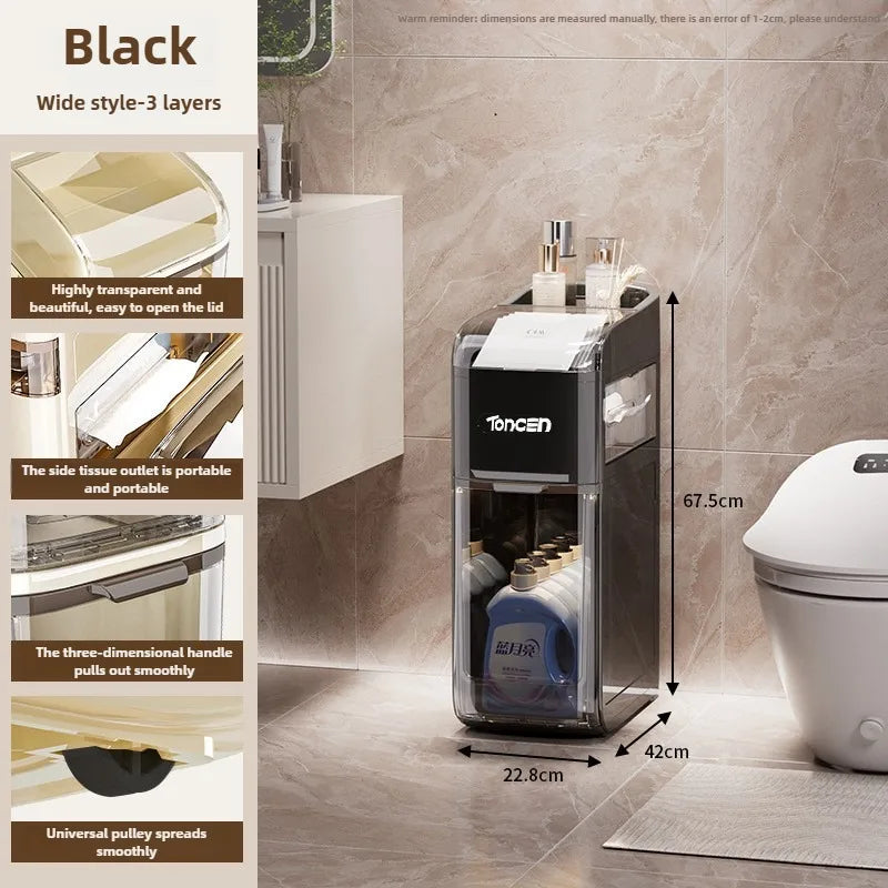 Bathroom crevice cabinet, bathroom living room storage cabinet, multifunctional storage cabinet, storage rack, large capacity