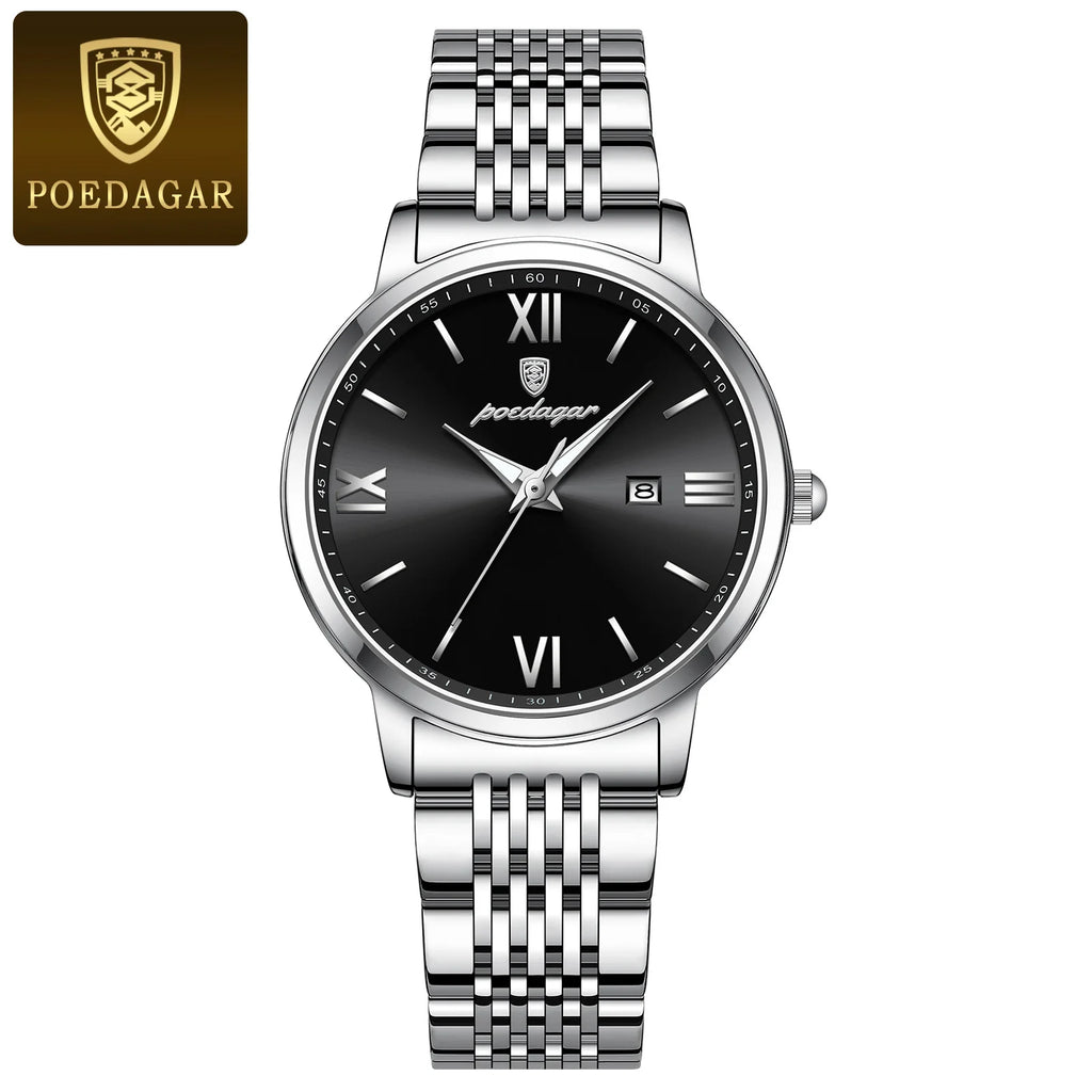 POEDAGAR New Luxury Woman Watch Waterproof Luminous Date Ladies Watch High Quality Stainless Steel Simple Women's Quartz Watches