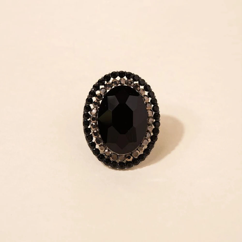 Stonefans Crystal Round Open Rings for Women Cocktail Party Jewelry Gift Graceful Design Rhinestone Finger Accessories Handmade