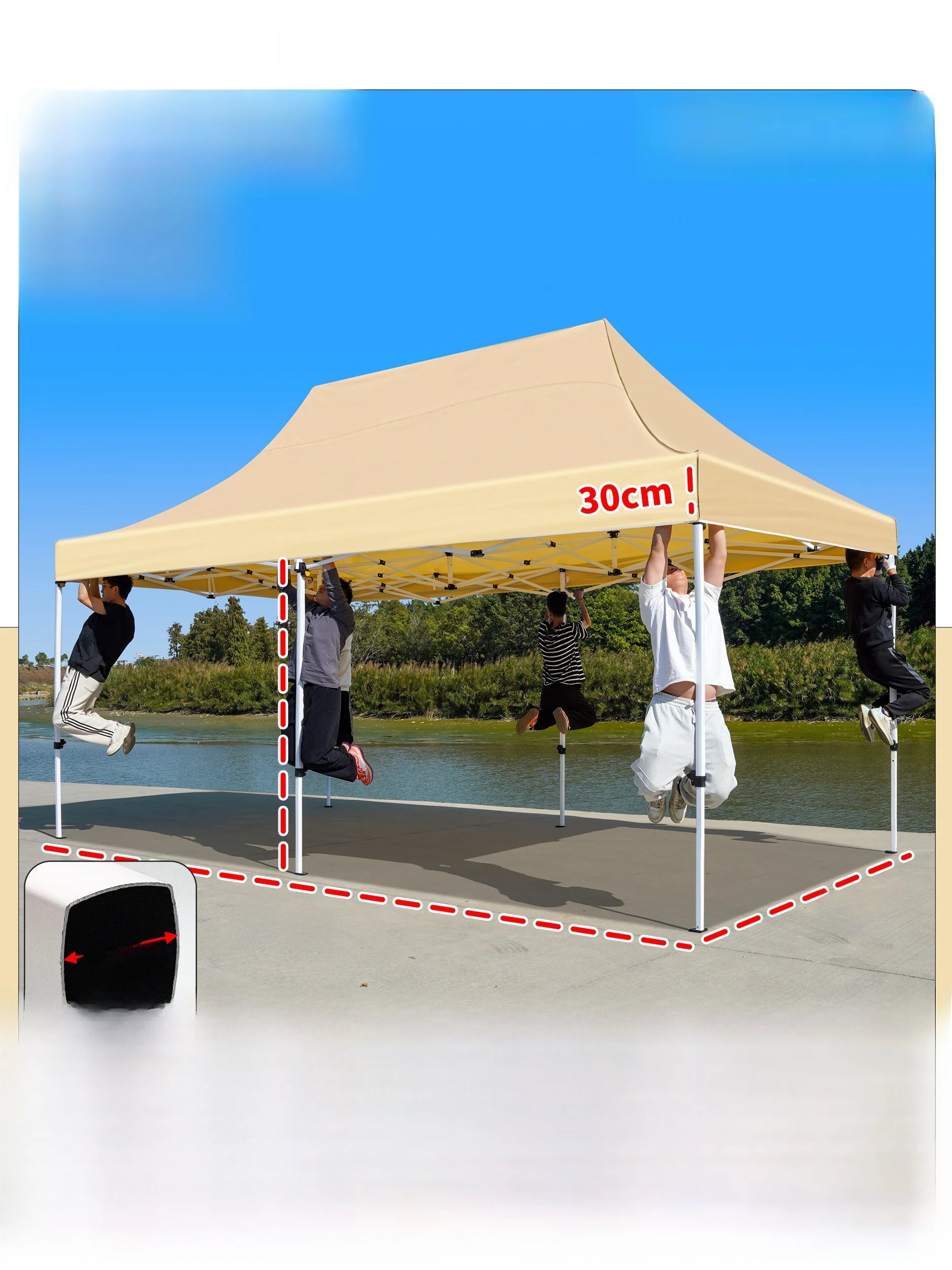 Thiened Four-Legged 3x6 Meters Tent Outdoor Rain And Sun elter Stall Special Outdoor Cam Travel Supplies Canopy
