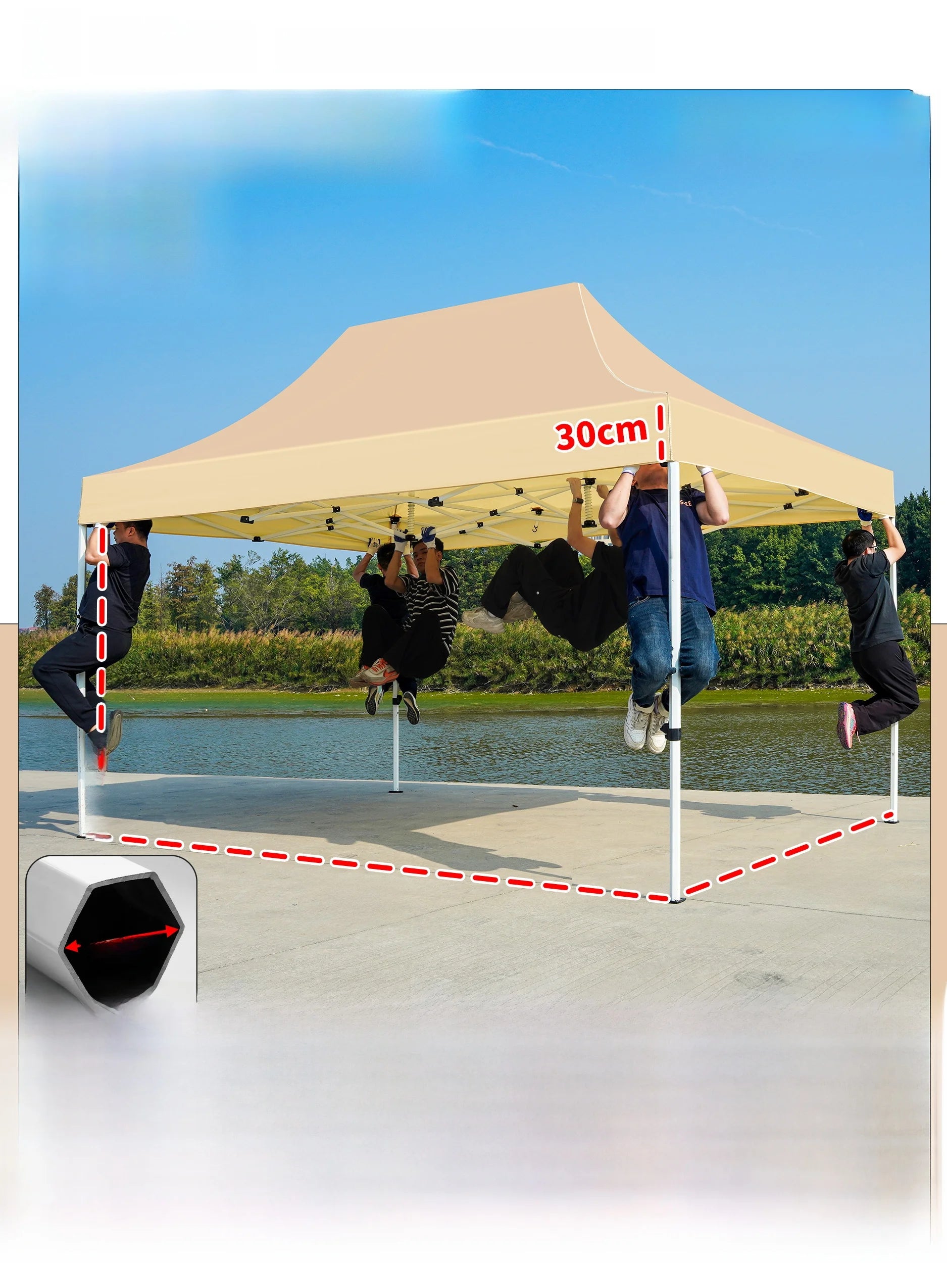Thiened Four-Legged 3x6 Meters Tent Outdoor Rain And Sun elter Stall Special Outdoor Cam Travel Supplies Canopy