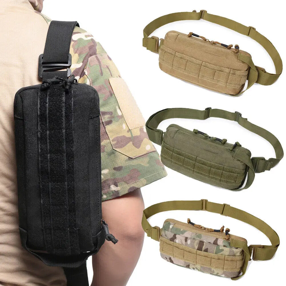 Men Tactical Sling Bag Military MOLLE Shoulder Crossbody Chest Pack Portable Bag  Men Running Sports Chest Bags