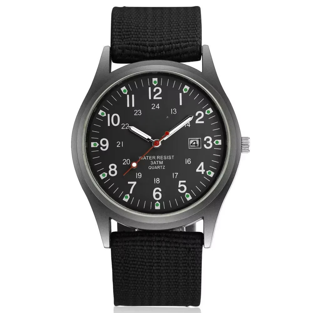 Mens Watches Luminous Hands Clock Luxury Military Sports Date Quartz Wristwatch Men Casual Nylon Watch Relogio Masculino
