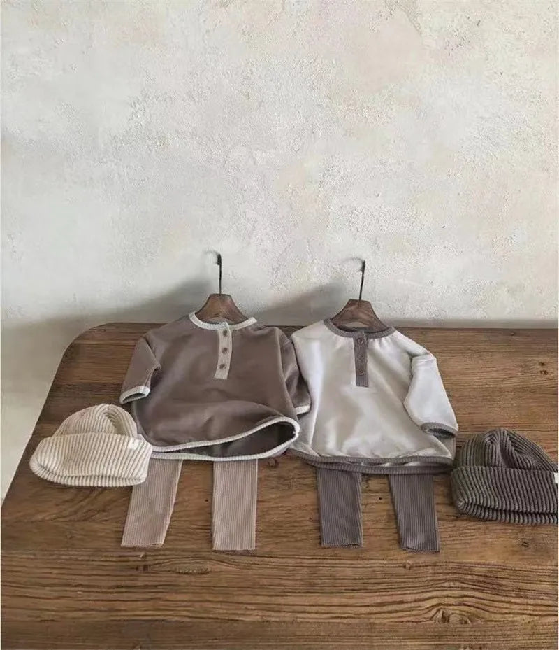 2024 New Baby Cotton Ribbed Leggings Solid Cotton Infant Stretch Pants Soft Comfortable Toddler Pants Kids Boys Girls Trousers