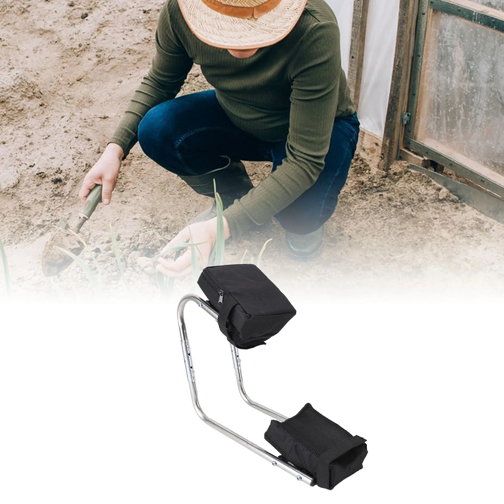 Garden Kneeler Seat Labor Saving Comfortable Garden Kneeling Seat Versatile Stainless Steel High Load Bearing for Farming