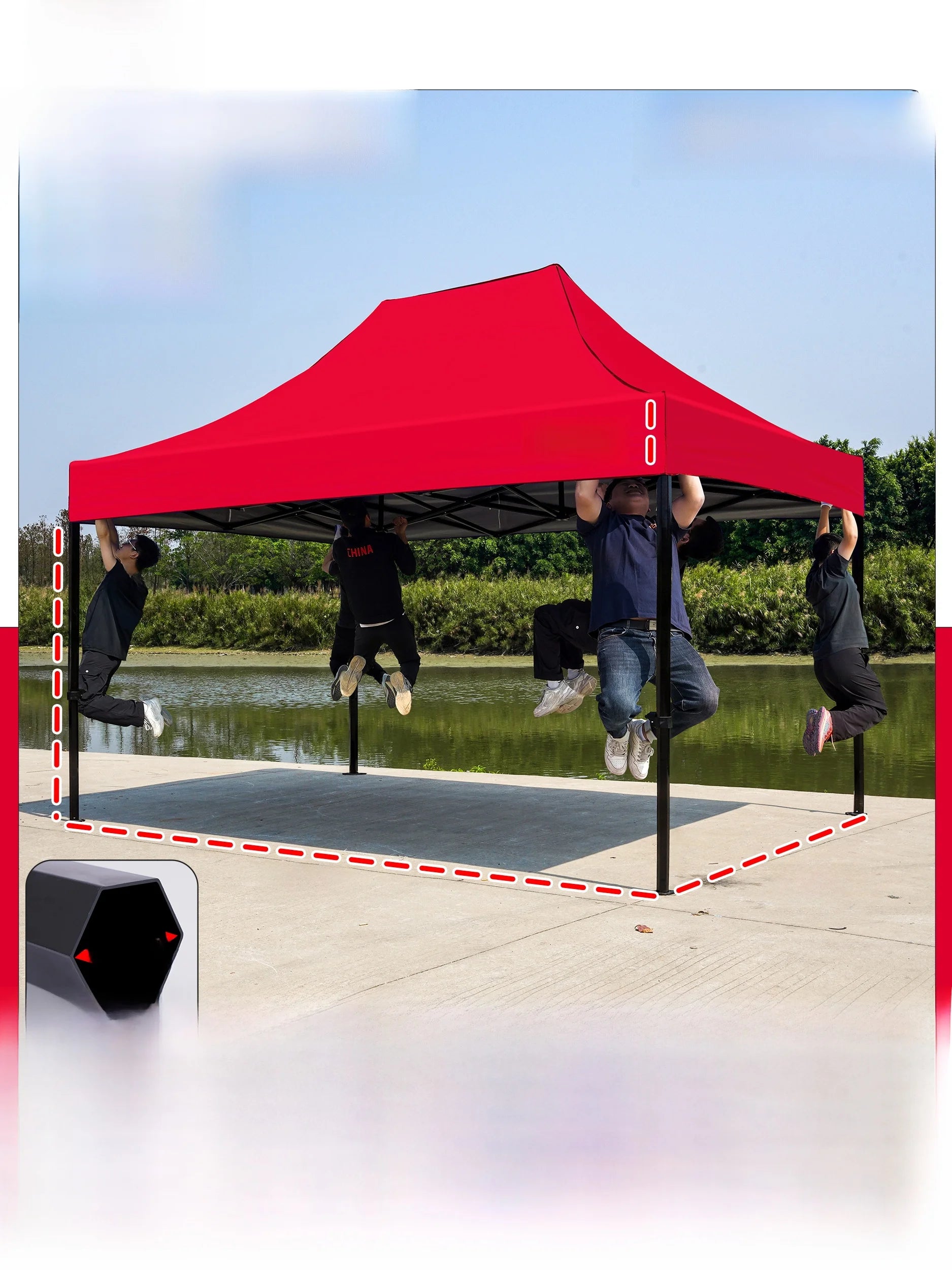 Thiened Four-Legged 3x6 Meters Tent Outdoor Rain And Sun elter Stall Special Outdoor Cam Travel Supplies Canopy