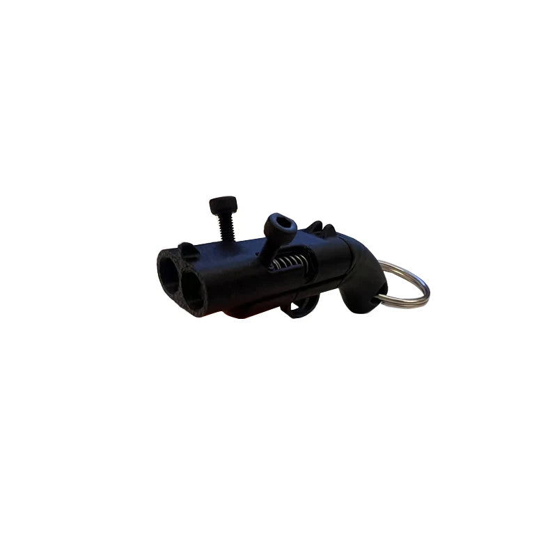 Functional Miniature Gatling Gun Keychain - BB Bullet Shooting, Plastic Material with Rotating Barrels