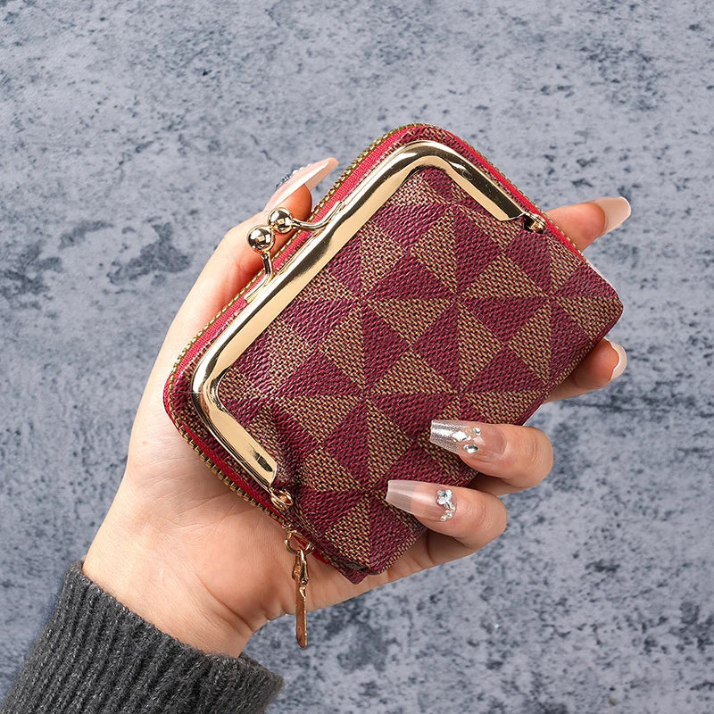 Cross border European and American women's wallet new printed women's short clip zero wallet 30% off versatile women's student w