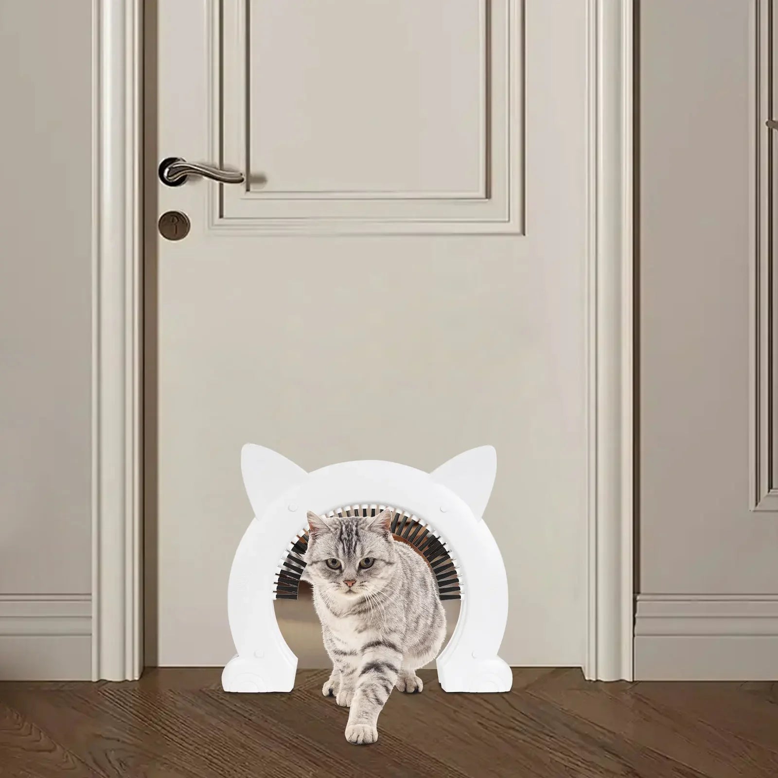 Large Cat Door Interior Door, Pet Doors For Cats, Kitties And Small Dogs For Mounting On Thick Doors And Walls (White)