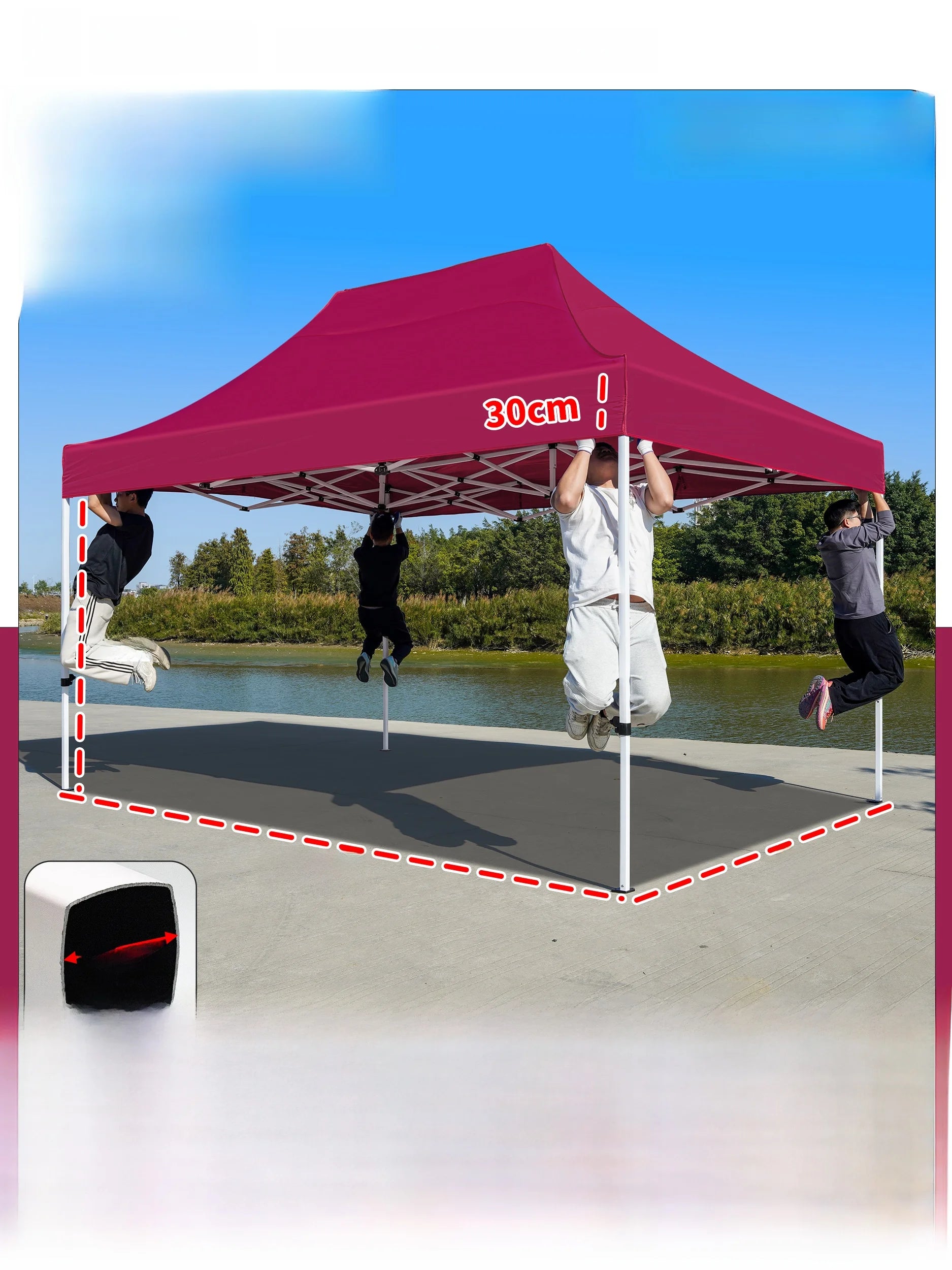 Thiened Four-Legged 3x6 Meters Tent Outdoor Rain And Sun elter Stall Special Outdoor Cam Travel Supplies Canopy