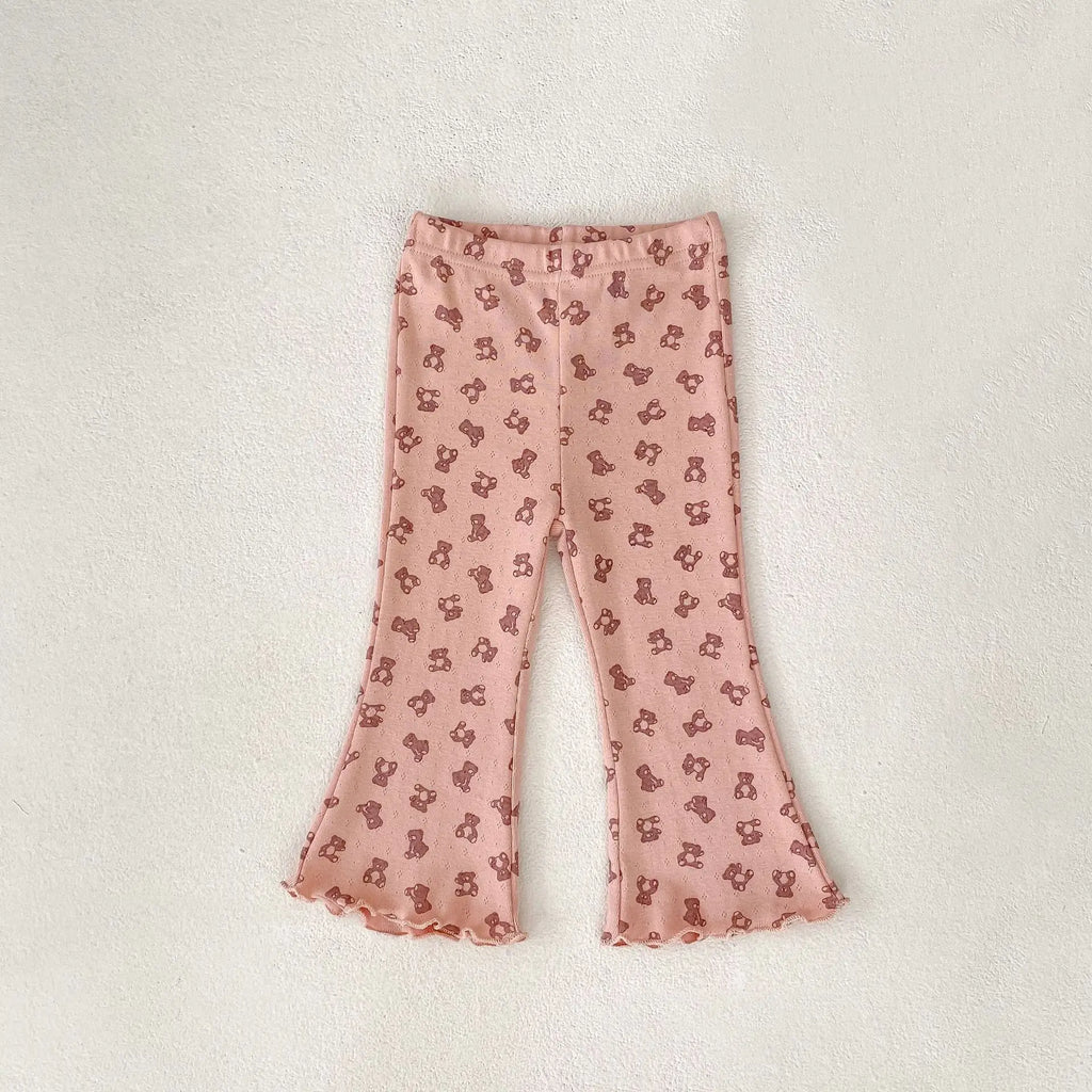 2025 New Korean Version Autumn Baby Girl Floral Micro Print Baby Leggings Baby Mosquito Proof Pants