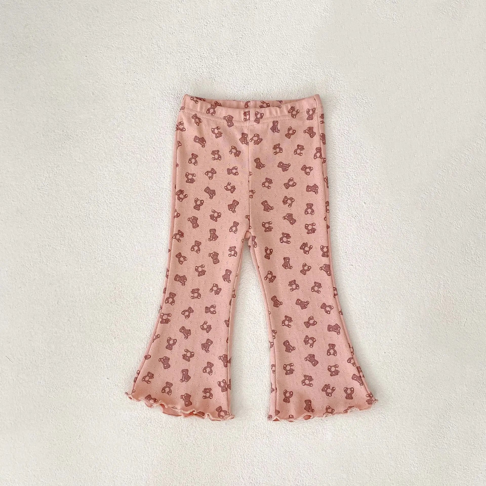 2025 New Korean Version Autumn Baby Girl Floral Micro Print Baby Leggings Baby Mosquito Proof Pants