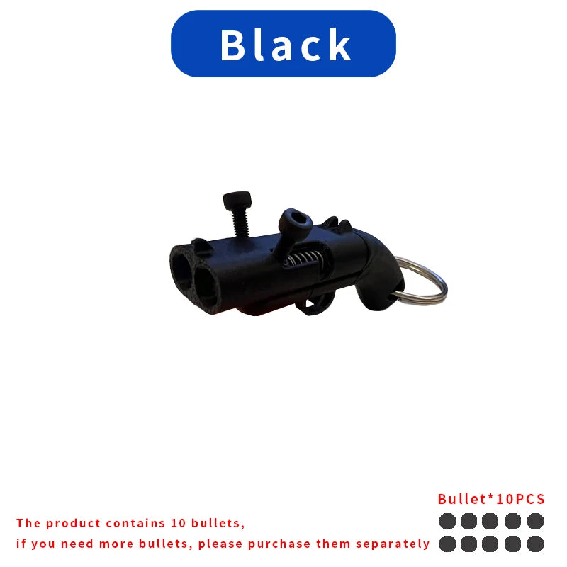 Functional Miniature Gatling Gun Keychain - BB Bullet Shooting, Plastic Material with Rotating Barrels