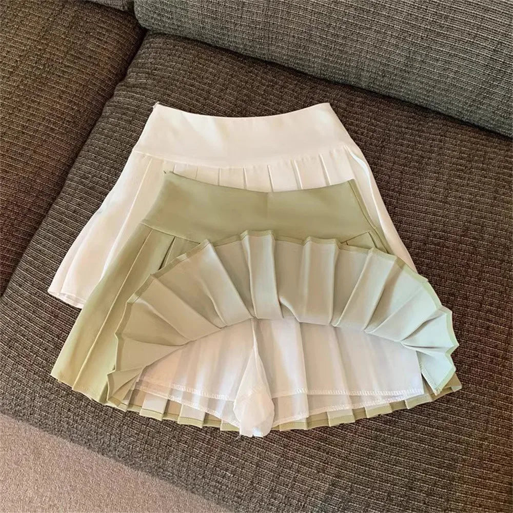 Kids Fashion Girls Clothing 4-13 Skirt Summer Daily Casual Style Little Girls Solid Colour High Waist Kids A-line Skirt