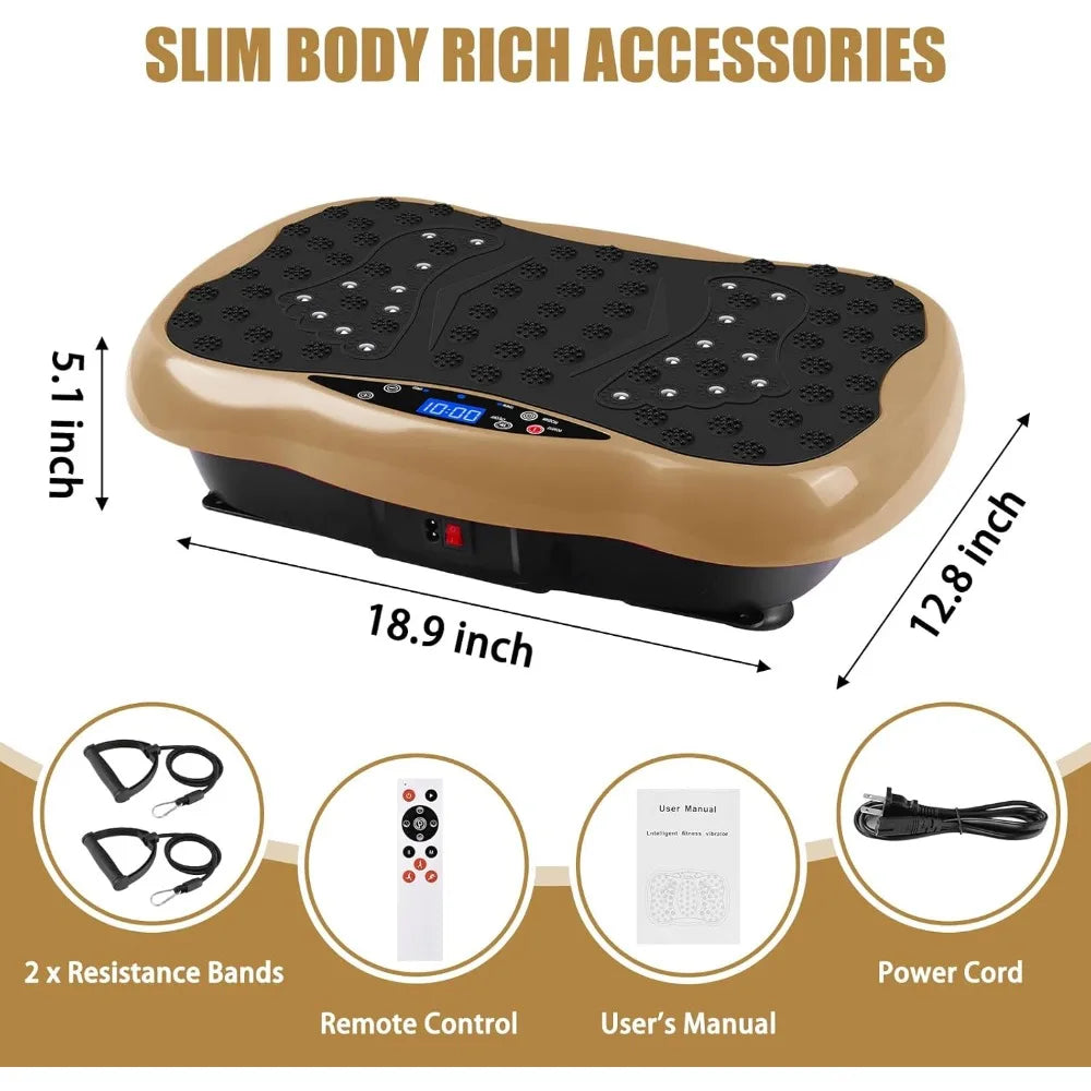 Vibration Plate Exercise Machine, Health & Fitness Full Body Vibration Platform, Portable Vibration Plate Platform for Weight Lo