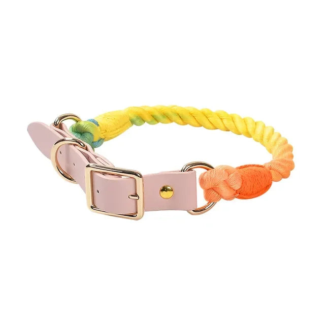 Colorful pu Leather dog Collars Pet Dog Leash Lead For Small Medium Large Dogs Pitbull Bulldog Pugs Beagle Outdoor Walking Rope