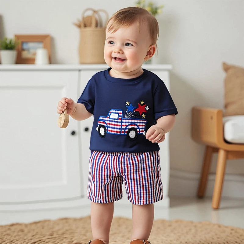 Toddler Boys 2-Piece Set Sleeveless Dinosaur Print Tank Top with Denim Shorts Summer Outfit for Beach Vacation