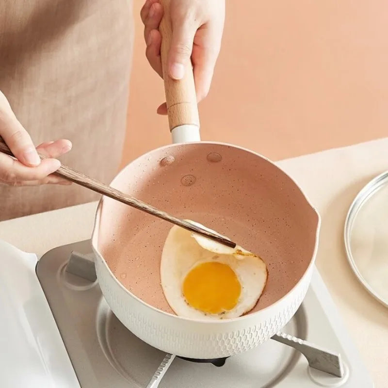 1pc Blue/Green/White Non Stick Pan Milk Pot Baby Food Pot Snow Pan Frying And Boiling Integrated Induction Cooker Gas Universal