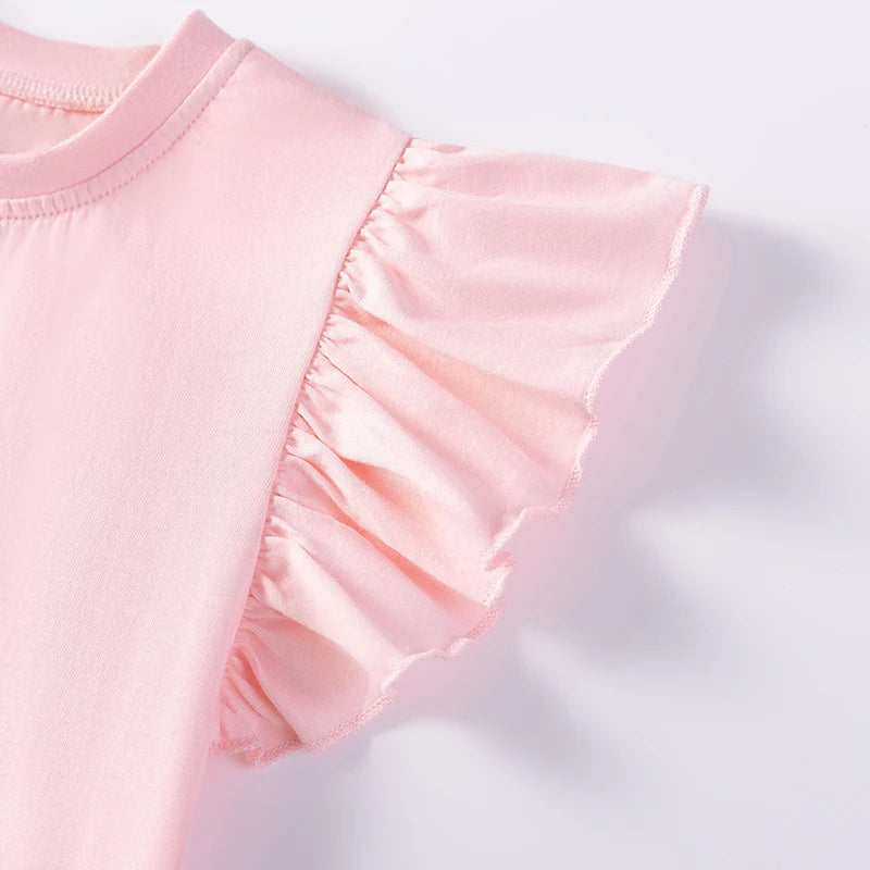 Baby Girls 2025 New Summer Kids Clothes Children's Clothing Cotton Cartoon Unicorns Pink Dresses Holiday Gifts