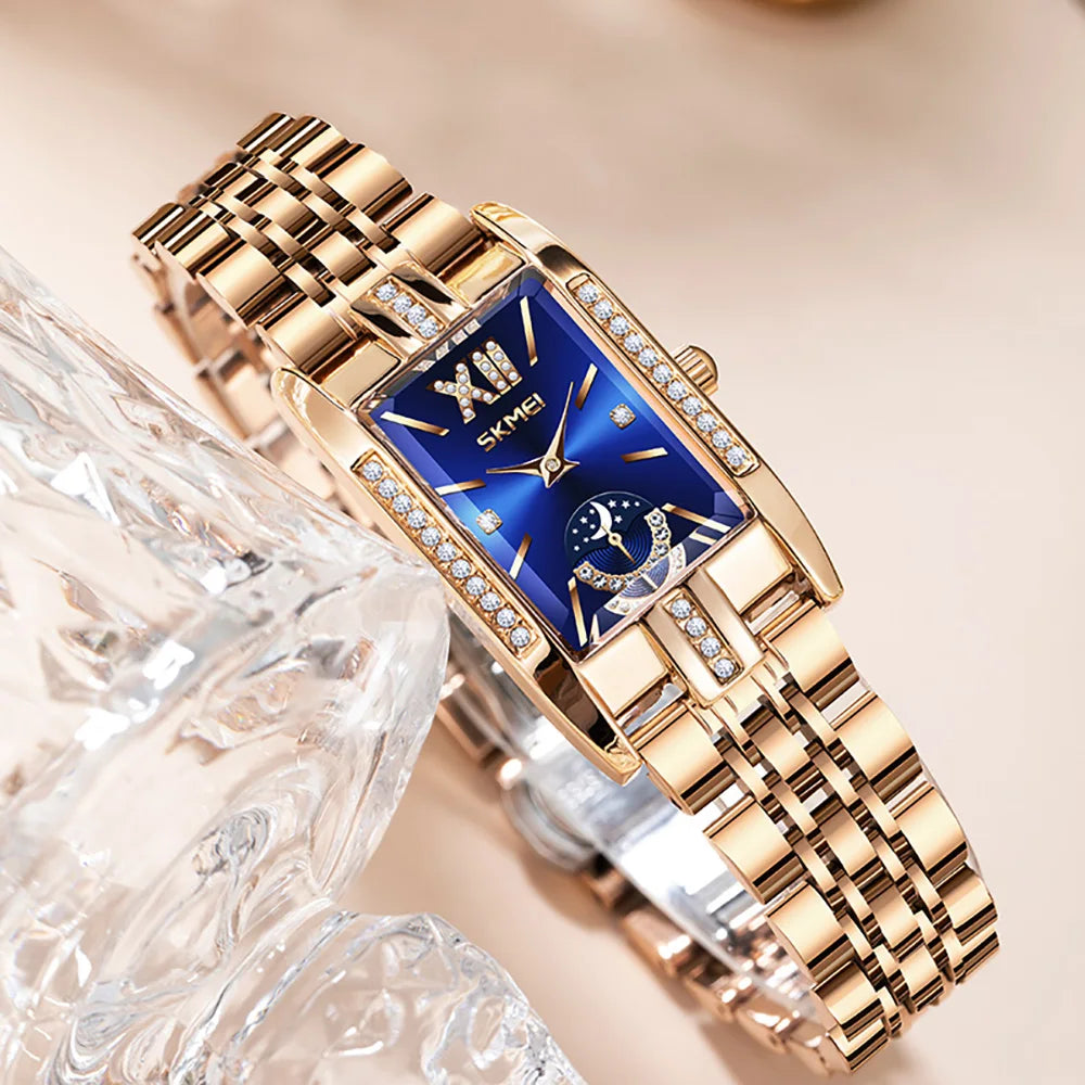 SKMEI Romantic Style Watches Ladies Wristwatches Fashion Elegance Waterproof Quartz Stainless Steel Strip Watch Women Watch