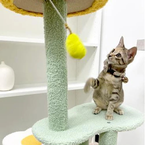 Pet Cat Product Multi-Level Cat Tree Kittens Activity Climbing Cat Flower Tower With Scratching Posts Kitty Pet Play House