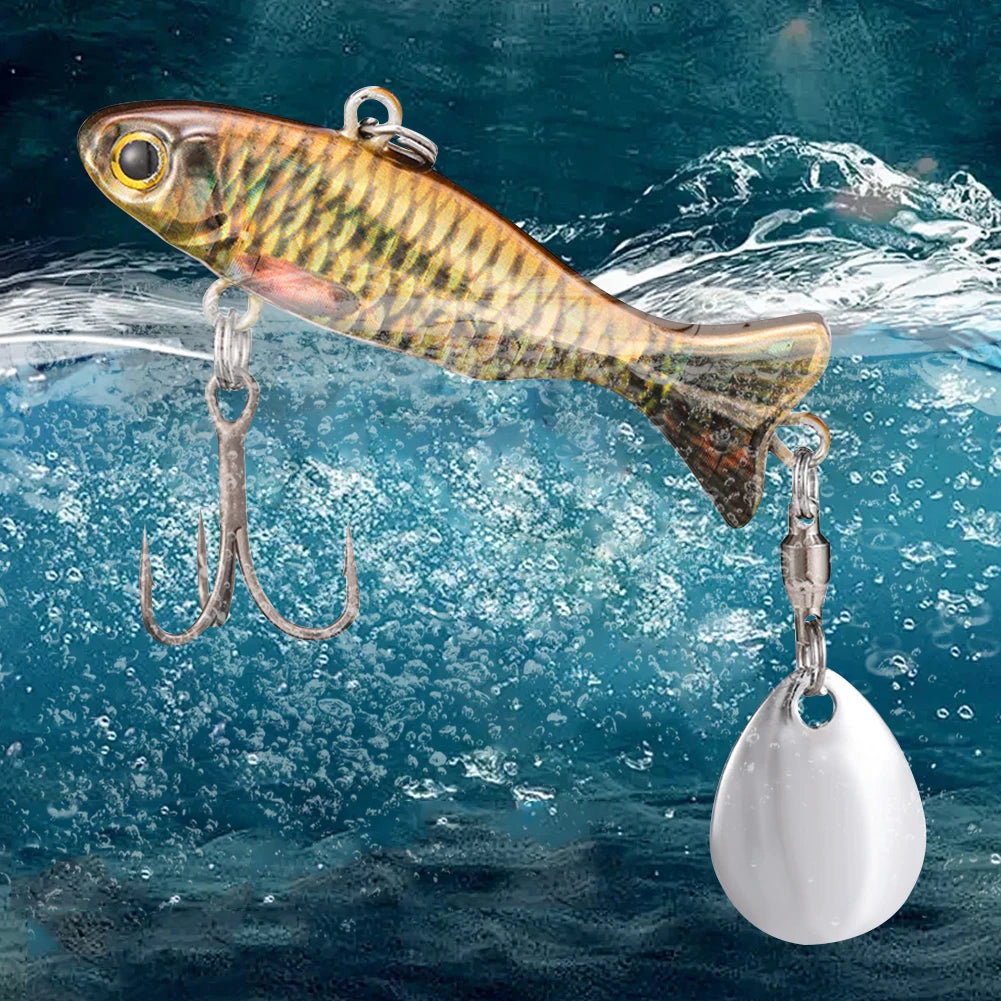 Metal Vib Fishing Lure with Sharp Treble Hooks Hard Bait Artificial Bait Bass Pike Carp Sea Fishing Lure