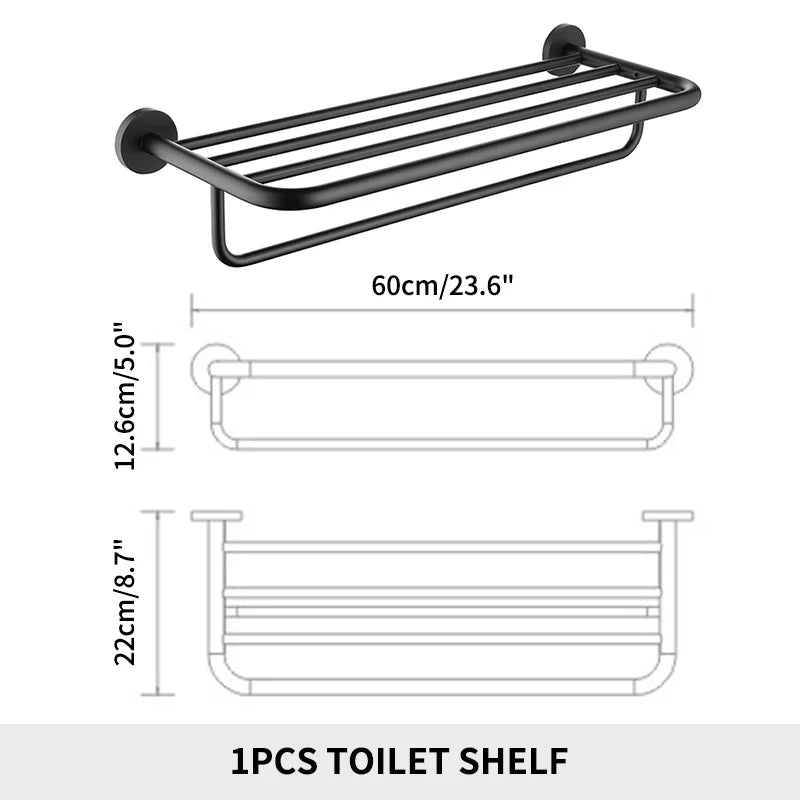 SANLUOIS High Quality SUS 304 Stainless Steel Bathroom Accessories Wall Monted Toilet Showerroom Towel Rack Bathroom Set