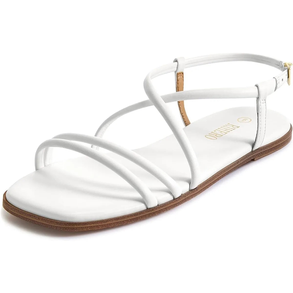 Women's Strappy Flat Sandals Summer Lace Up Open Toe Comfortable Slip-On Ankle Strap Sandals