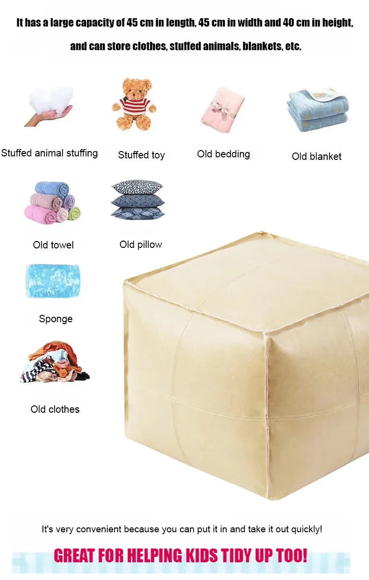 Living Room Sofa Collection Short Stool Idle Clothes DIY Lazy Sofa Household Sitting Pier Bay Window Stool Clothes Storage Bag