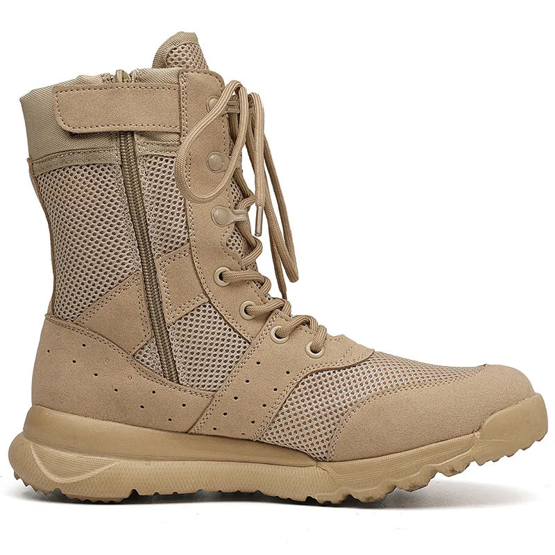 Upgrade Zipper Ultrallight Combat Boots Men Women Summer Breathable Outdoor Climbing Shoes Military Desert Hiking Tactical Boots