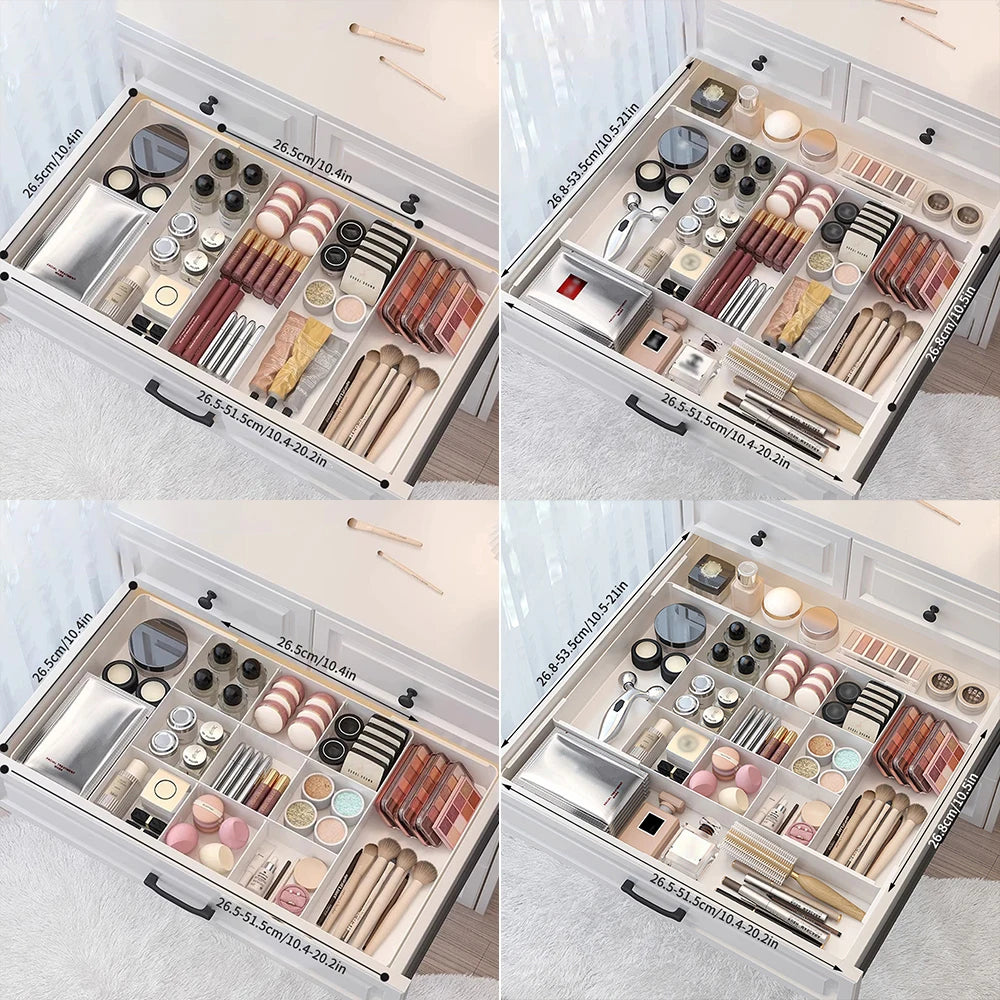 1PC Drawer-Mounted Classified Storage Boxes For Flexible Storage Of Cosmetics. Kitchen Desktop Compartment Organizer.