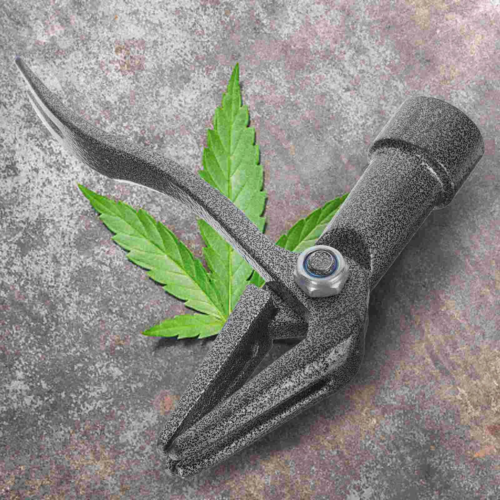 12009A Portable Weeder Garden Weeding Fork Household Weed Extractor Manual Root Remover Tool Durable Cast Iron Lawn Gardening