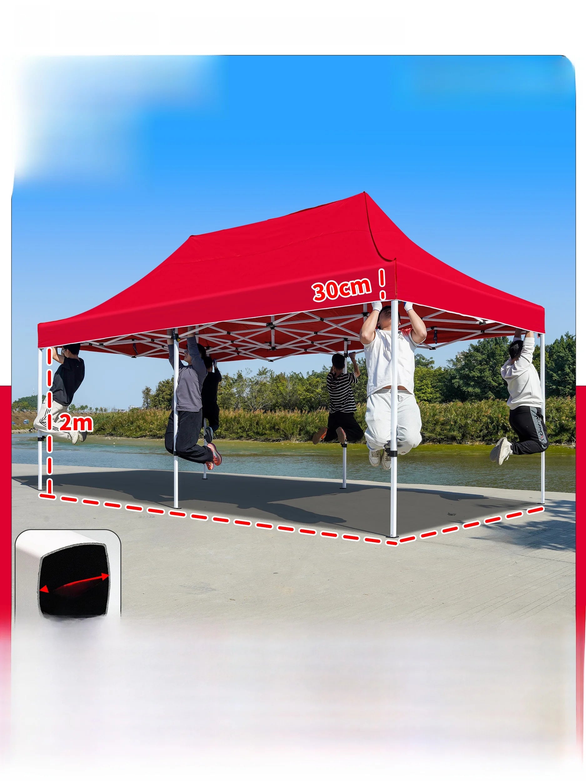 Thiened Four-Legged 3x6 Meters Tent Outdoor Rain And Sun elter Stall Special Outdoor Cam Travel Supplies Canopy