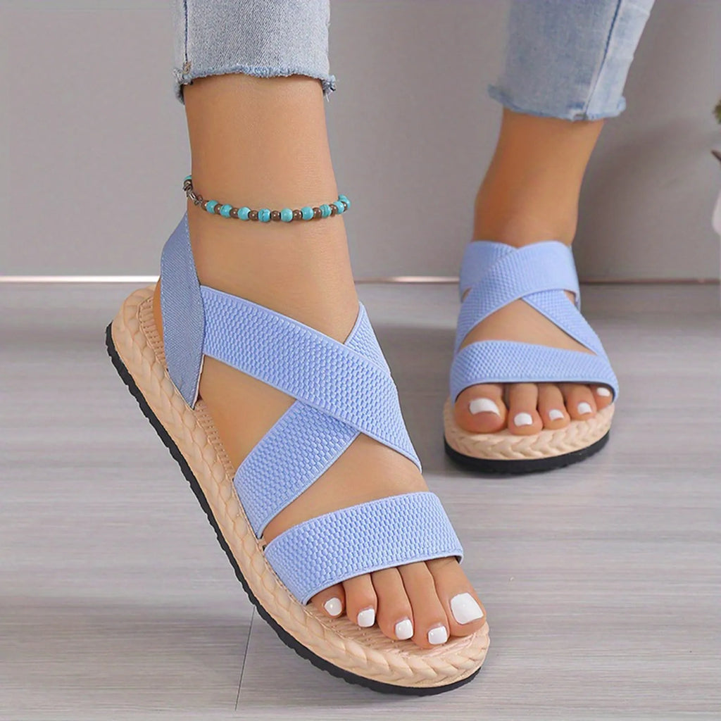 Summer Sandals For Women Spring New Flat Roman Shoes Beach Sandals Soft Sole Large Size Flower Sandals For Women Platform