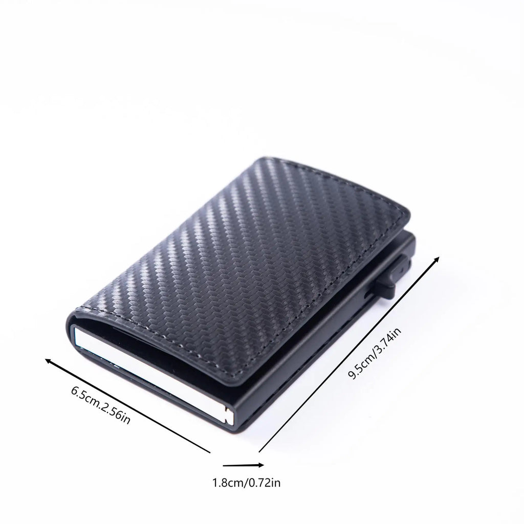 Carbon Fiber Credit Card Holder Wallet Men Rfid Smart Meral Thin Slim Pop Up Minimalist Wallet Small Black Purse Metal Wallet