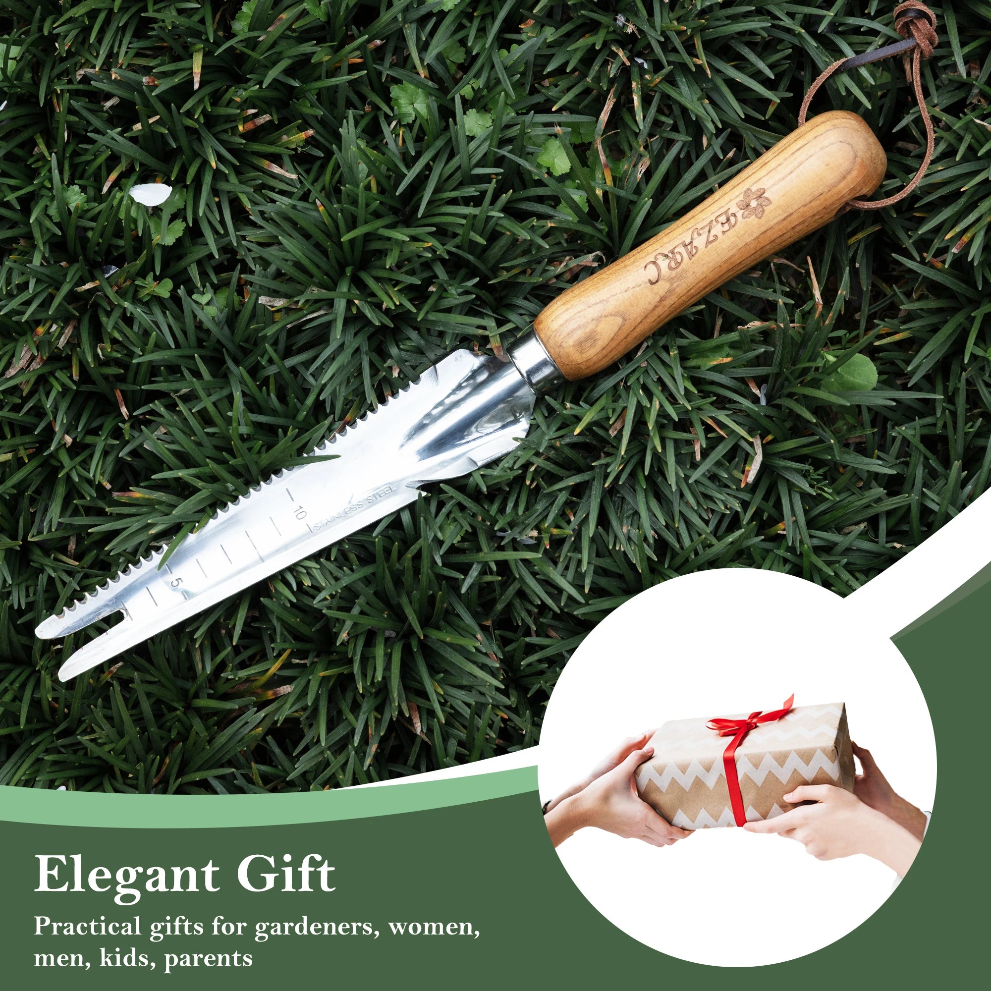 EZARC 13 Inch Hand Weeder, Weed Digger Fork for Garden, 5-in-1 Small Garden Hand Tool with Weeding Fork for Multi Gardening Use