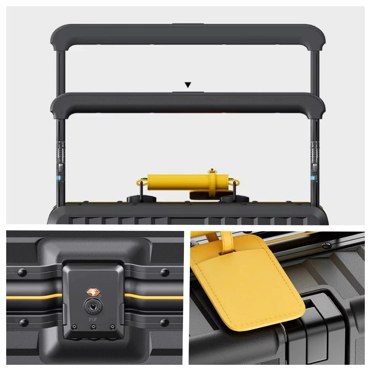 Wide Handlebar Rolling Luggage Large Capacity Travel Aluminum Frame Trolley Suitcase with Colorful Silent Spinner Wheel TSA Lock